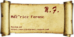 Móricz Ferenc névjegykártya