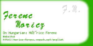 ferenc moricz business card